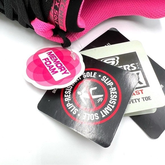 Skechers Womens Synergy Sandlot Alloy Toe Black Pink Work Safety Shoes Size 6.5 - Picture 14 of 16